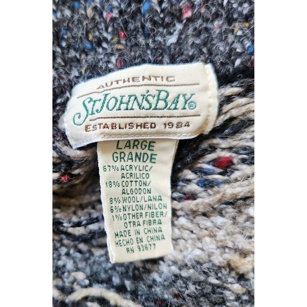 St. John's Bay Blue and Cream Patterned Cardigan - Picture 4 of 7